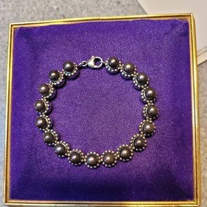 Vintage Black Pearl Sliver Bracelet